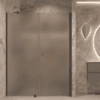 Alcove shower screen Hietakari Forma 317, Cocoa frame, grey satin glass Alcove shower screen Hietakari Forma 317, Cocoa frame, grey satin glass