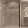 Alcove shower screen Hietakari Forma 317, black frame, super bright glass Alcove shower screen Hietakari Forma 317, black frame, super bright glass