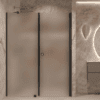 Alcove shower screen Hietakari Forma 317, black frame, super bright satin glass Alcove shower screen Hietakari Forma 317, black frame, super bright satin glass