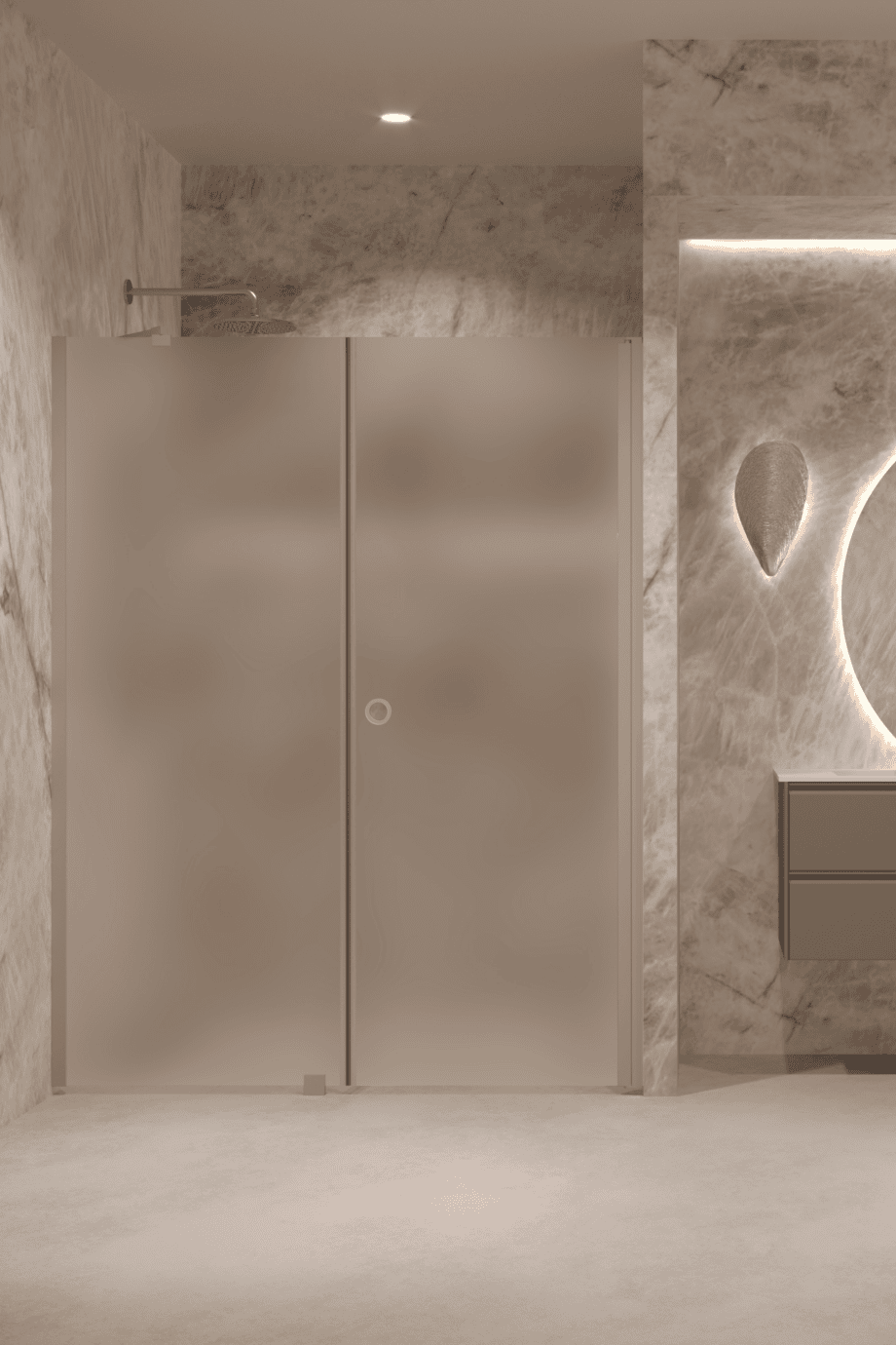 Alcove shower screen Hietakari Forma 317, Sand frame, super bright satin glass Alcove shower screen Hietakari Forma 317, Sand frame, super bright satin glass