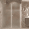 Alcove shower screen Hietakari Forma 317, white frame, satin frosted glass Alcove shower screen Hietakari Forma 317, white frame, satin frosted glass