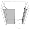 Alcove shower screen Hietakari Forma 318, fixed wall + folding door – view 4 Alcove shower screen Hietakari Forma 318, fixed wall + folding door – 4