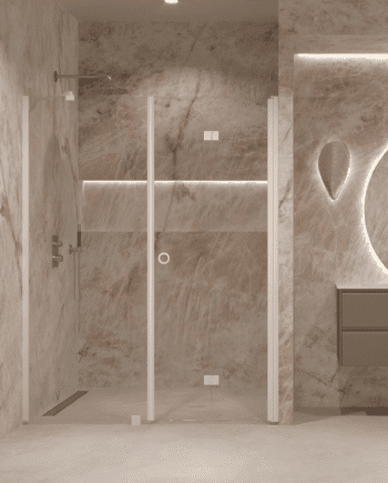 Alcove shower screen Hietakari Forma 318, fixed wall + folding door
