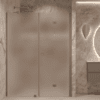 Alcove shower screen Hietakari Forma 318, Mocha frame, super bright satin glass Alcove shower screen Hietakari Forma 318, Mocha frame, super bright satin glass