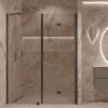 Alcove shower screen Hietakari Forma 318, black frame, bronze tinted glass Alcove shower screen Hietakari Forma 318, black frame, bronze tinted glass
