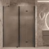 Alcove shower screen Hietakari Forma 318, black frame, brown satin glass Alcove shower screen Hietakari Forma 318, black frame, brown satin glass