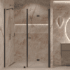 Alcove shower screen Hietakari Forma 318, black frame, super bright glass Alcove shower screen Hietakari Forma 318, black frame, super bright glass