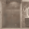 Alcove shower screen Hietakari Forma 318, Sand frame, grey satin glass Alcove shower screen Hietakari Forma 318, Sand frame, grey satin glass