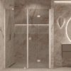 Alcove shower screen Hietakari Forma 318, white frame, grey tinted glass Alcove shower screen Hietakari Forma 318, white frame, grey tinted glass