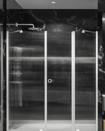 Alcove shower screen Hietakari Forma 319, fixed wall + hinged door with fixed part