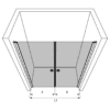Alcove shower screen Hietakari Forma 321, hinged door + hinged door – view 3 Alcove shower screen Hietakari Forma 321, hinged door + hinged door – 3