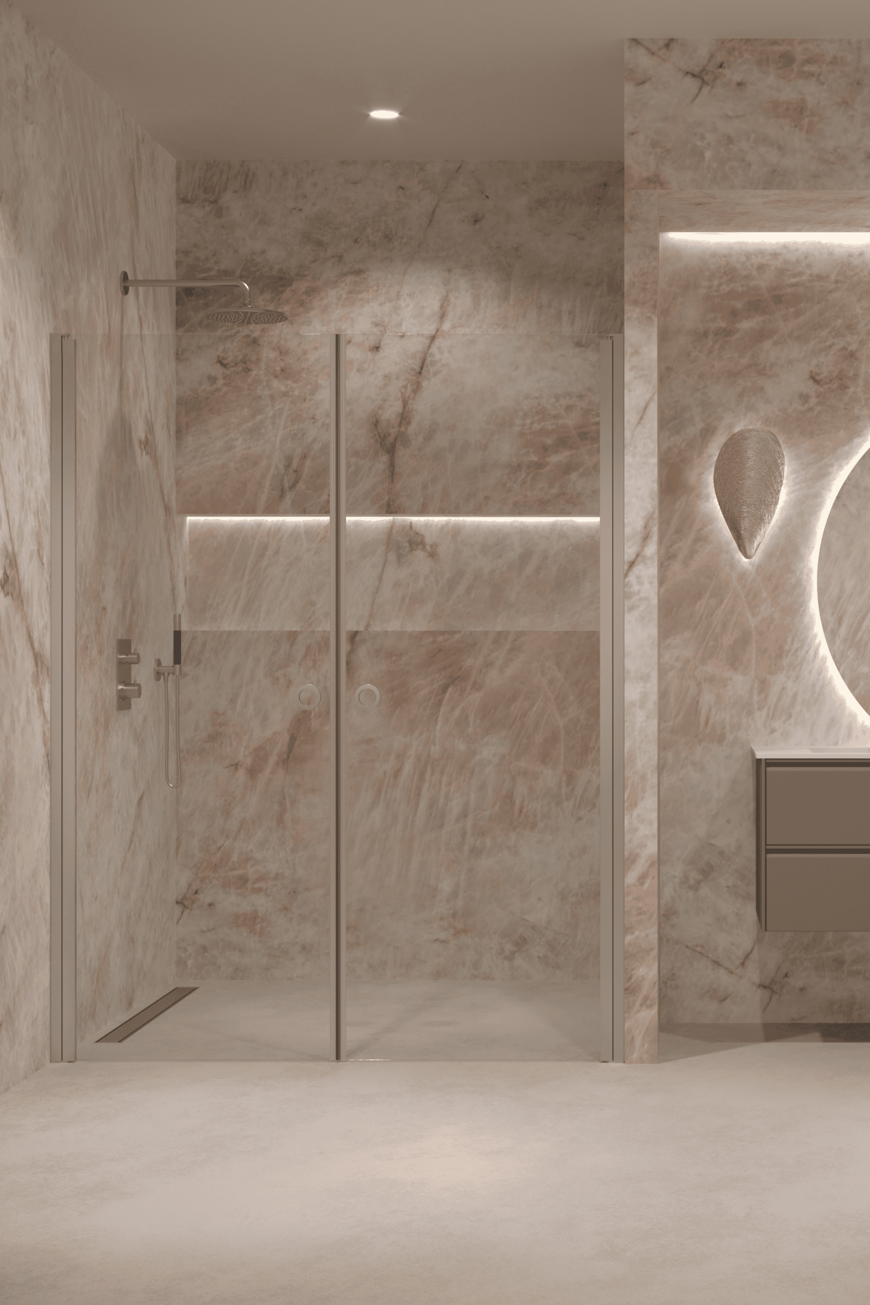 Alcove shower screen Hietakari Forma 321, hinged door + hinged door – 5