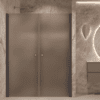 Alcove shower screen Hietakari Forma 321, Cocoa frame, brown satin glass Alcove shower screen Hietakari Forma 321, Cocoa frame, brown satin glass