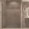 Alcove shower screen Hietakari Forma 321, Mocha frame, grey satin glass Alcove shower screen Hietakari Forma 321, Mocha frame, grey satin glass