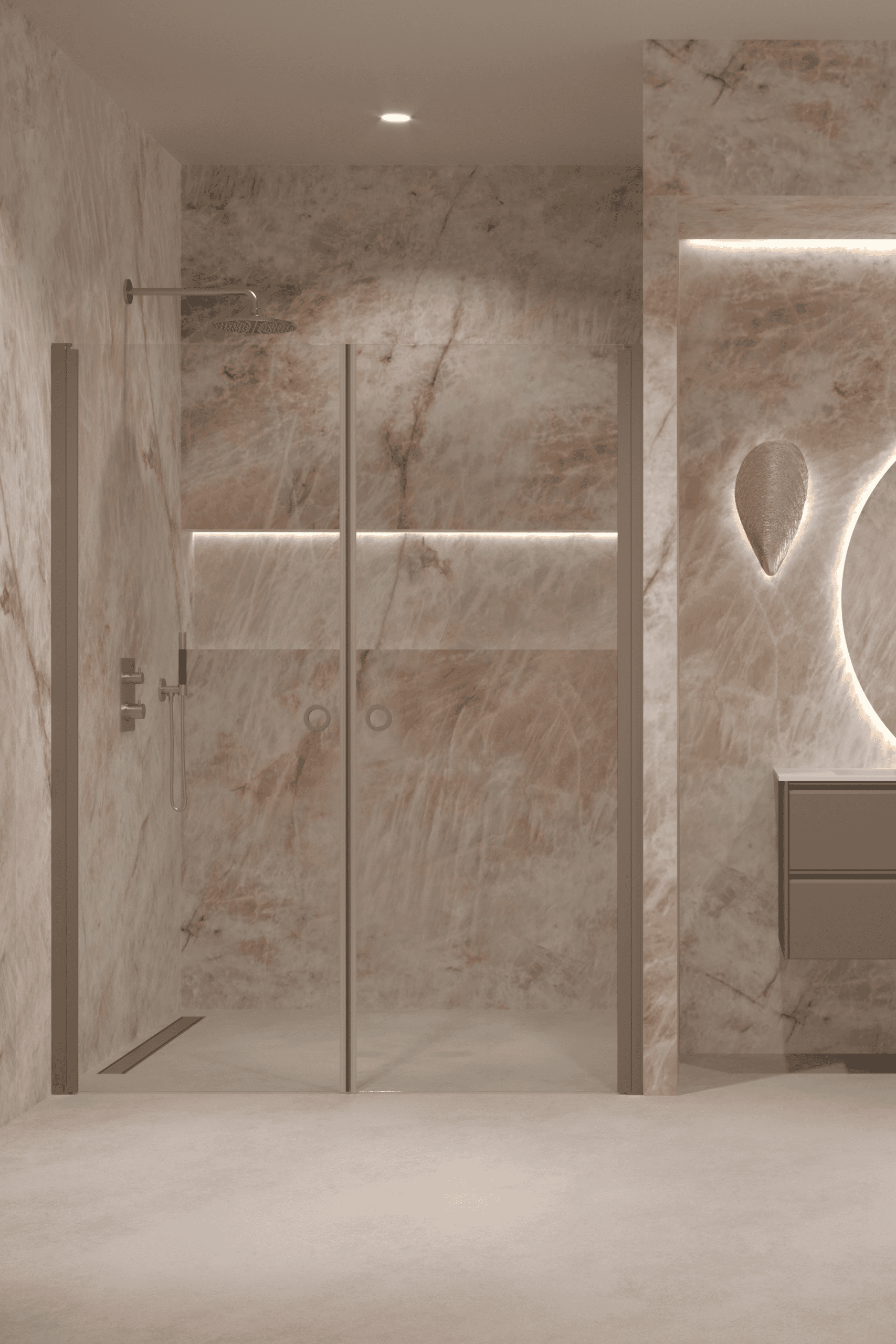 Alcove shower screen Hietakari Forma 321, hinged door + hinged door – 8