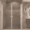 Alcove shower screen Hietakari Forma 321, white frame, grey satin glass Alcove shower screen Hietakari Forma 321, white frame, grey satin glass
