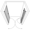 Alcove shower screen Hietakari Forma 322, hinged door + folding door – view 4 Alcove shower screen Hietakari Forma 322, hinged door + folding door – 4