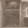 Alcove shower screen Hietakari Forma 322, aluminium frame, grey tinted glass Alcove shower screen Hietakari Forma 322, aluminium frame, grey tinted glass