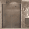 Alcove shower screen Hietakari Forma 322, Cocoa frame, grey satin glass Alcove shower screen Hietakari Forma 322, Cocoa frame, grey satin glass