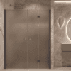 Alcove shower screen Hietakari Forma 322, Cocoa frame, brown satin glass Alcove shower screen Hietakari Forma 322, Cocoa frame, brown satin glass