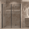 Alcove shower screen Hietakari Forma 322, black frame, grey tinted glass Alcove shower screen Hietakari Forma 322, black frame, grey tinted glass