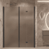Alcove shower screen Hietakari Forma 322, black frame, brown satin glass Alcove shower screen Hietakari Forma 322, black frame, brown satin glass