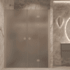 Alcove shower screen Hietakari Forma 322, Sand frame, grey satin glass Alcove shower screen Hietakari Forma 322, Sand frame, grey satin glass