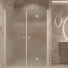 Alcove shower screen Hietakari Forma 322, white frame, satin frosted glass Alcove shower screen Hietakari Forma 322, white frame, satin frosted glass
