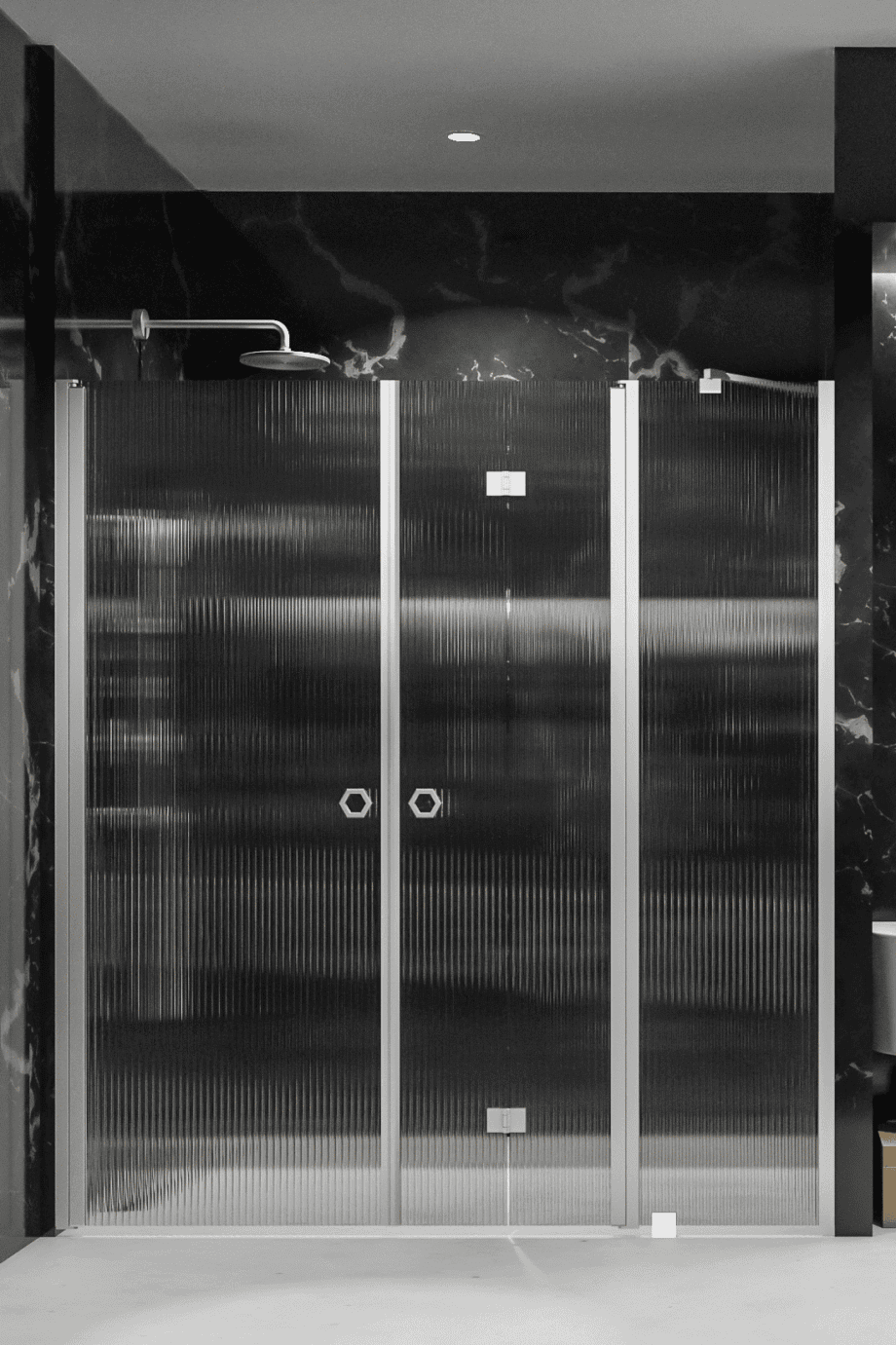 Alcove shower screen Hietakari Forma 324, aluminium frame, clear glass