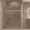 Alcove shower screen Hietakari Forma 325, aluminium frame, bronze tinted glass
