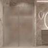 Alcove shower screen Hietakari Forma 325, aluminium frame, satin frosted glass