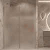 Alcove shower screen Hietakari Forma 325, aluminium frame, super bright satin glass