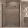 Alcove shower screen Hietakari Forma 325, Cocoa frame, grey satin glass
