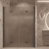 Alcove shower screen Hietakari Forma 325, Cocoa frame, brown satin glass