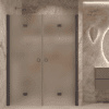 Alcove shower screen Hietakari Forma 325, Cocoa frame, satin frosted glass
