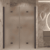 Alcove shower screen Hietakari Forma 325, Cocoa frame, super bright satin glass
