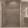 Alcove shower screen Hietakari Forma 325, Mocha frame, grey satin glass