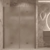Alcove shower screen Hietakari Forma 325, Mocha frame, satin frosted glass