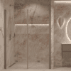 Alcove shower screen Hietakari Forma 325, Mocha frame, super bright glass