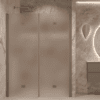 Alcove shower screen Hietakari Forma 325, Mocha frame, super bright satin glass