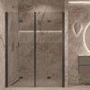 Alcove shower screen Hietakari Forma 325, black frame, grey tinted glass