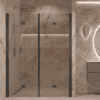 Alcove shower screen Hietakari Forma 325, black frame, bronze tinted glass
