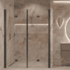 Alcove shower screen Hietakari Forma 325, black frame, super bright glass