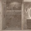 Alcove shower screen Hietakari Forma 325, Sand frame, grey tinted glass