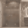 Alcove shower screen Hietakari Forma 325, Sand frame, grey satin glass