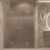 Alcove shower screen Hietakari Forma 325, Sand frame, brown satin glass