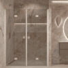 Alcove shower screen Hietakari Forma 325, white frame, grey tinted glass
