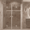 Alcove shower screen Hietakari Forma 325, white frame, bronze tinted glass