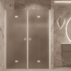Alcove shower screen Hietakari Forma 325, white frame, brown satin glass