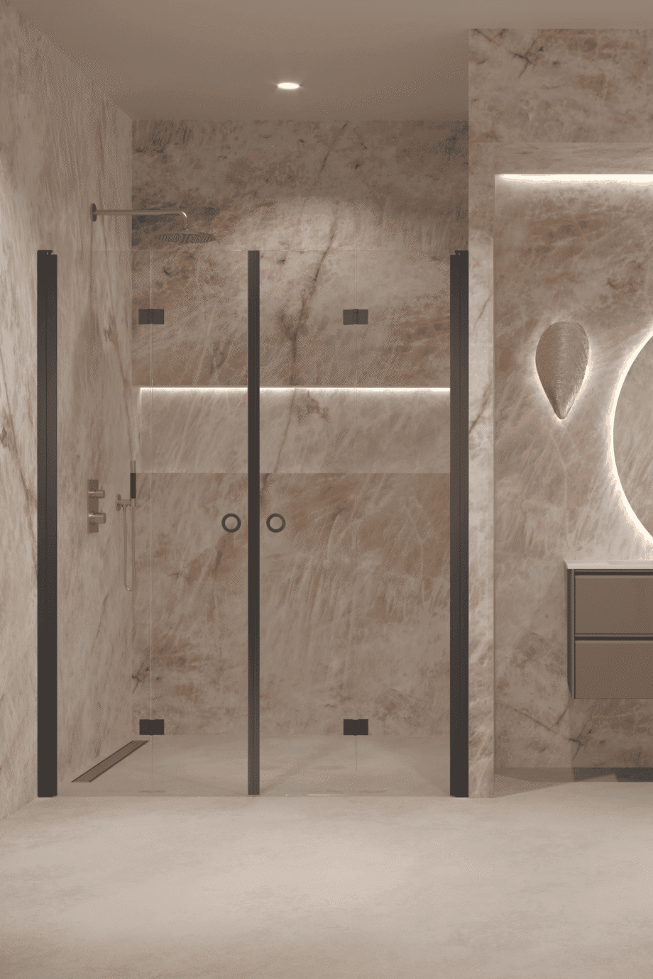 Alcove shower screen Hietakari Forma 325, folding door + folding door – 6